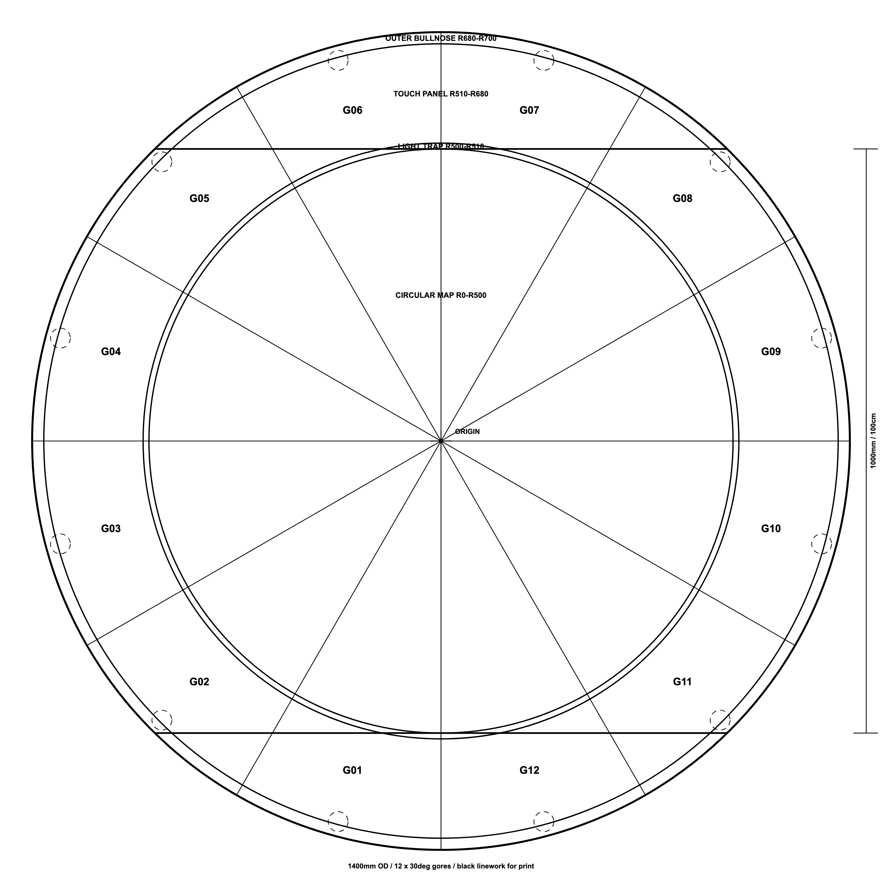 Top-down circular table reference